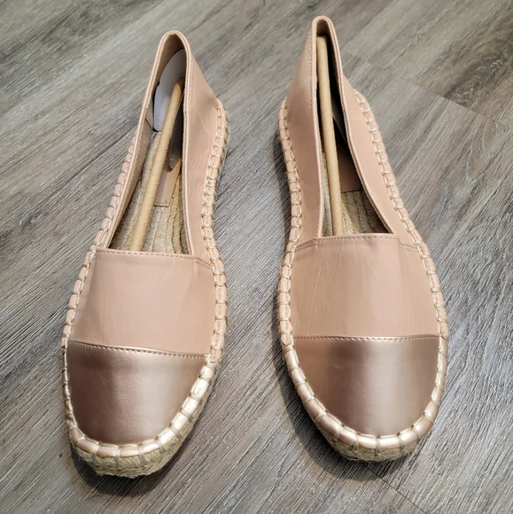 NWOT ASOS Toe Cap Espadrille Flats in Pink and Rose Gold - Picture 4 of 5